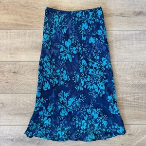 SOLD Vintage Y2K sheer low rise blue floral skirt